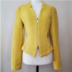 Anthropologie Philosophy Republic Yellow Tweed Zip Blazer